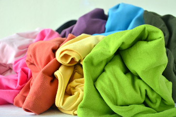 messy cplorful clothes