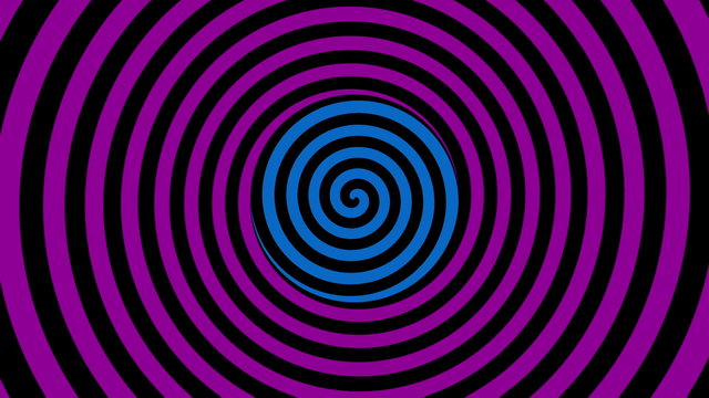 Loopable video - color rotating spiral. Animation for hypnosis