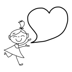 hand drawing cartoon character happiness