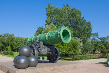 old cannon monument in a park