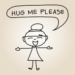 hand drawing cartoon character happiness