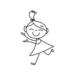 hand drawing cartoon character happiness