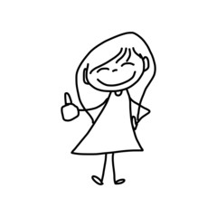 hand drawing cartoon character happiness