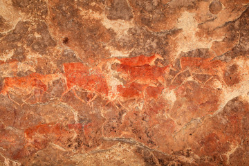 Bushmen rock painting of antelopes, Drakensberg