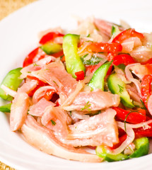 salad with meat and vegetables