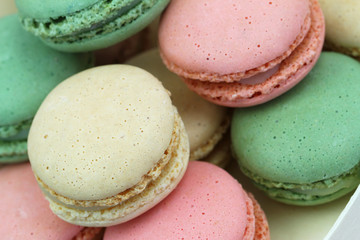 Colorful macaroons, close up