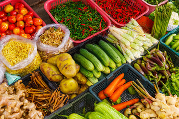 Vegetable in market stall