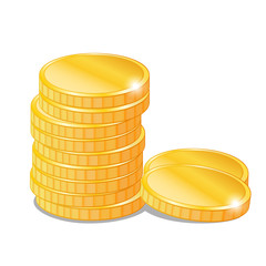 Stacks of gold coins, vector isolated