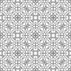 Abstract swirly ornament, seamless pattern