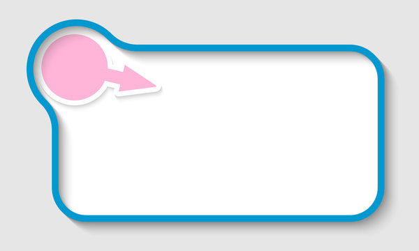 blue vector text frame with pink arrow