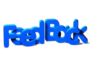 3D Word Feed Back on white background