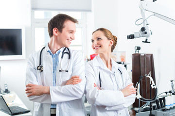 Team of young doctors in a clinic
