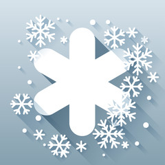 Abstract background with snowflakes in flat design style.