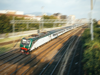 Fototapeta na wymiar train fast moving