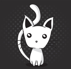 Adorable kitten, vector illustration