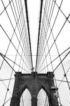 Fototapeta Brooklyn Bridge, Black and White