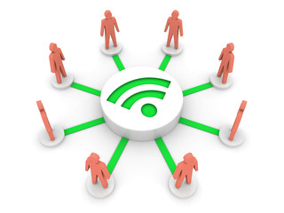 Wireless Internet. Online conference. Concept 3D illustration.