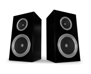 Fototapeta premium 3d render of two speakers