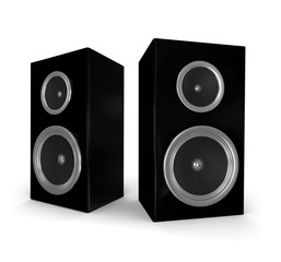 3d render of two speakers