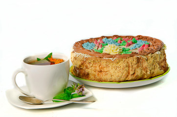 herbal tea with cake