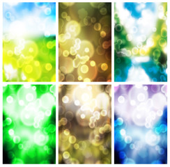 Colorful blurry background set