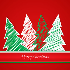 Christmas tree, new year card