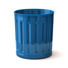 Illustration of blue trash can