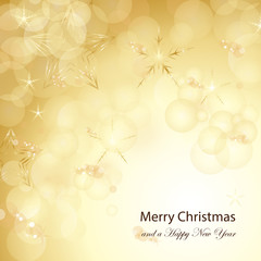 Golden Festive Christmas Background - Vector Illustration