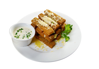 Snack roast rusk from dark bread