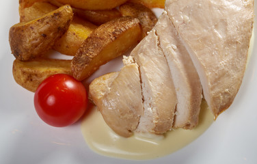 Roast chicken with potatoes