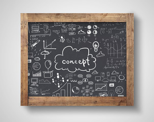 blackboard with business concept