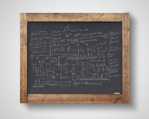 blackboard with mathematical formulas