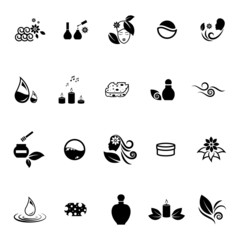 Spa Icons Set - Isolated On White Background - Vector