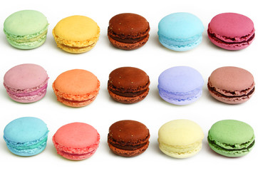 colorful tasty macaron isolated on white background