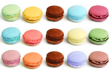 colorful tasty macaron isolated on white background