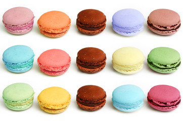 colorful tasty macaron isolated on white background