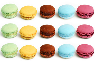 colorful tasty macaron isolated on white background