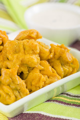 Mushroom Pakora - Indian snack of battered and fried mushrooms.