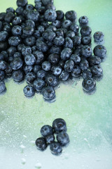 Blueberries on metal background