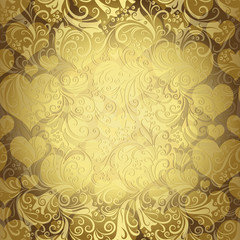 Gold seamless valentine pattern