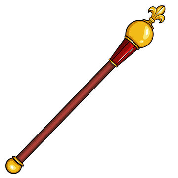 vector cartoon royal scepter
