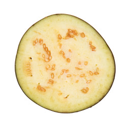 Fresh slice of eggplant isolated on white