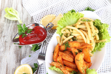 French fries and home potatoes
