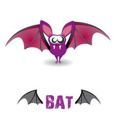 vector funny devil bat with wings. halloween character