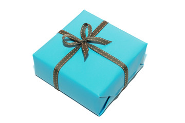 isolated blue gift box