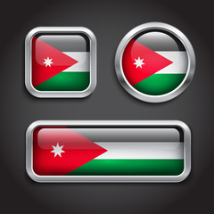 Jordan  flag glass buttons