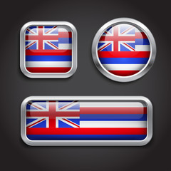 Hawaii  flag glass buttons
