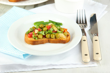 Sandwiches with vegetables and greens
