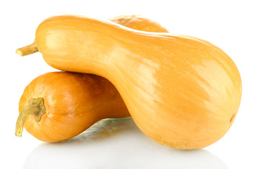 Ripe pumpkins isolated on white