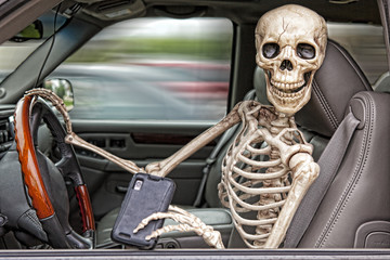 Skeleton Texting and Driving